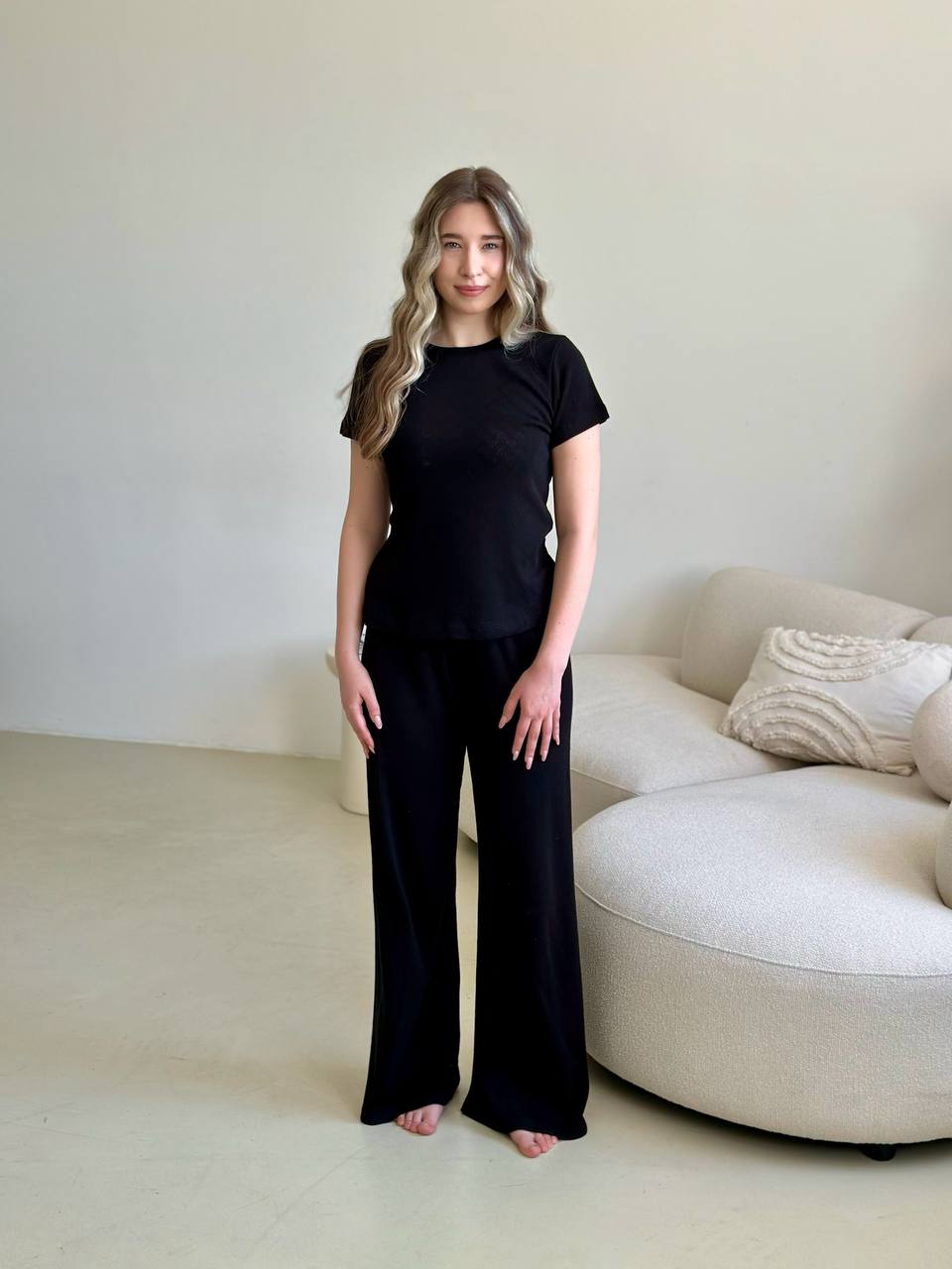 Rose Amour Black Cotton Pajama Set