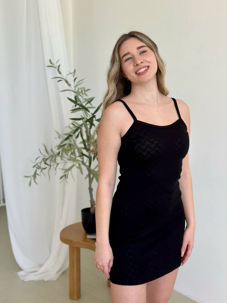 Rose Amour Black Cotton Nightgown