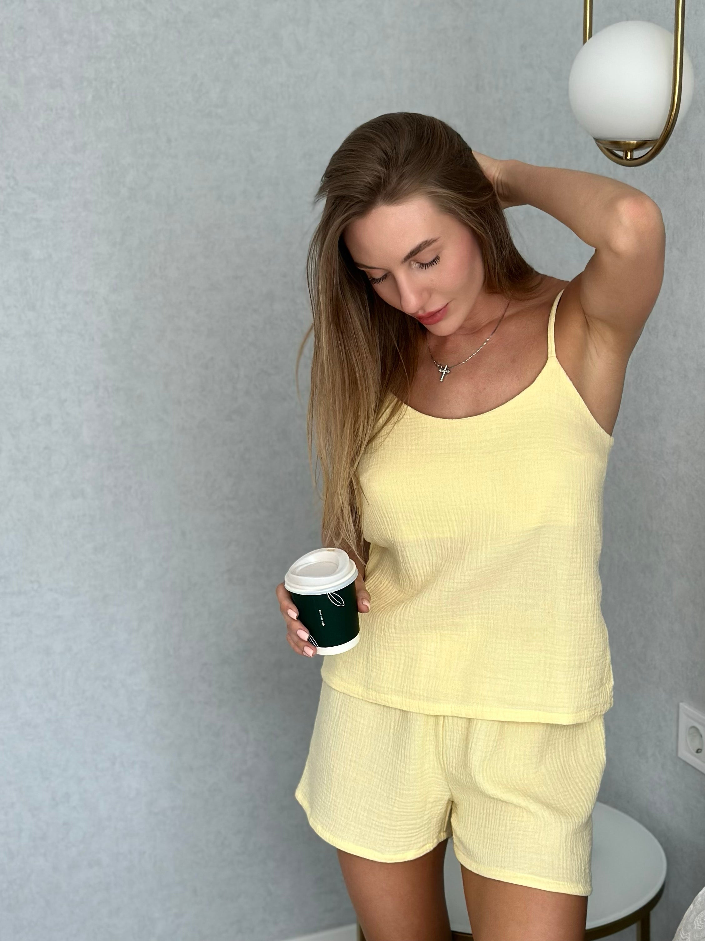 Amalfi Lemon Muslin Pajama Set