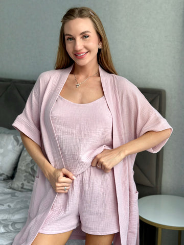 Hawaii Powder Muslin Pajama and Robe Set