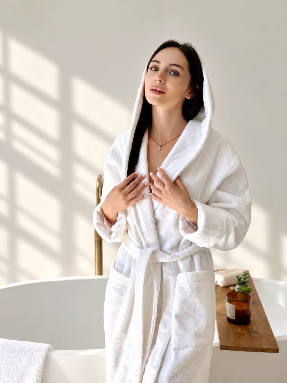 Weißer Kimono aus Musselin für Damen