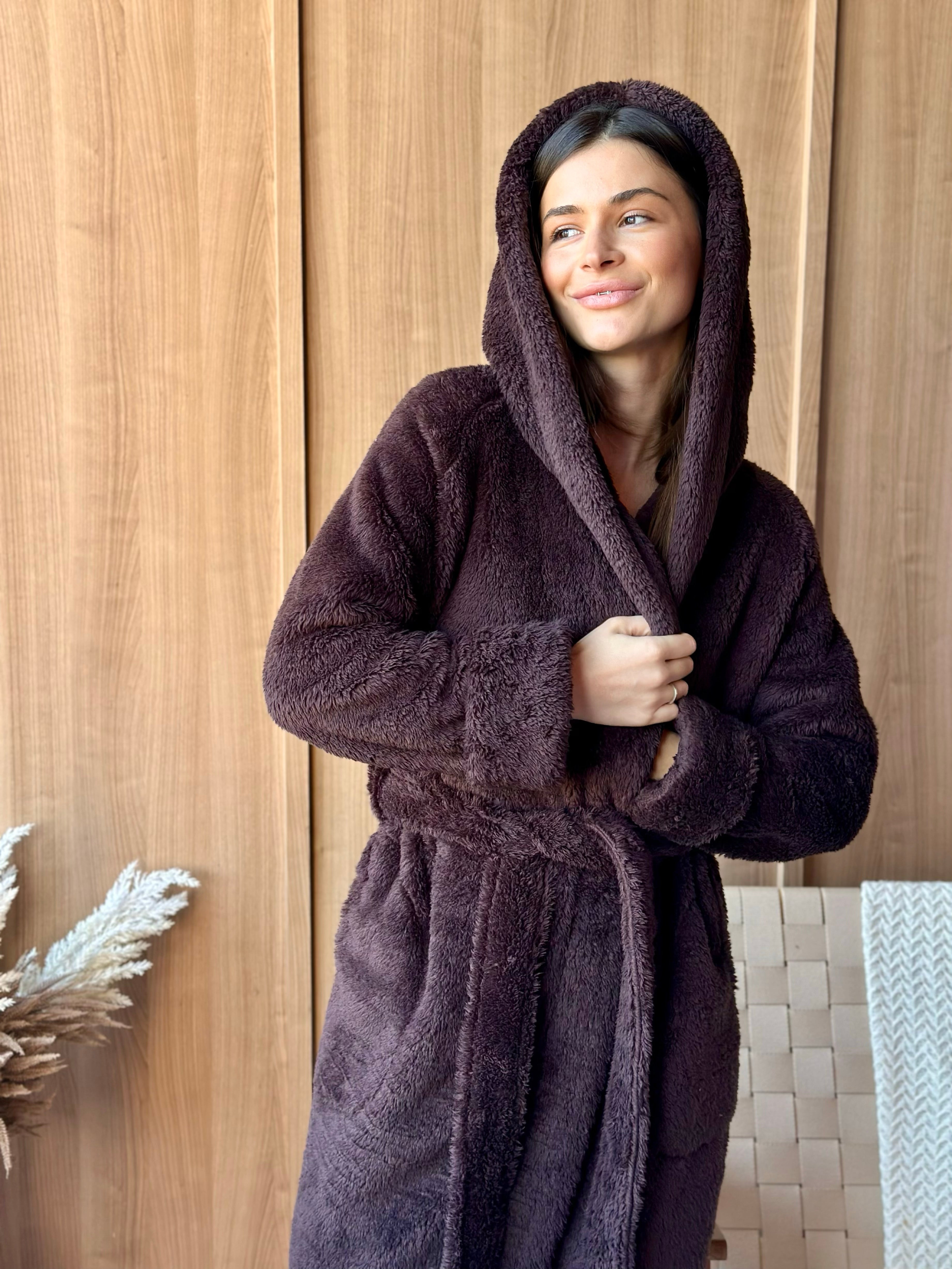 Peignoir en velours de coton et dentelle pour femme, peignoir de bain élégant et luxueux, peignoir de mariée doux, cadeau de détente confortable pour elle, peignoir de spa long à manches