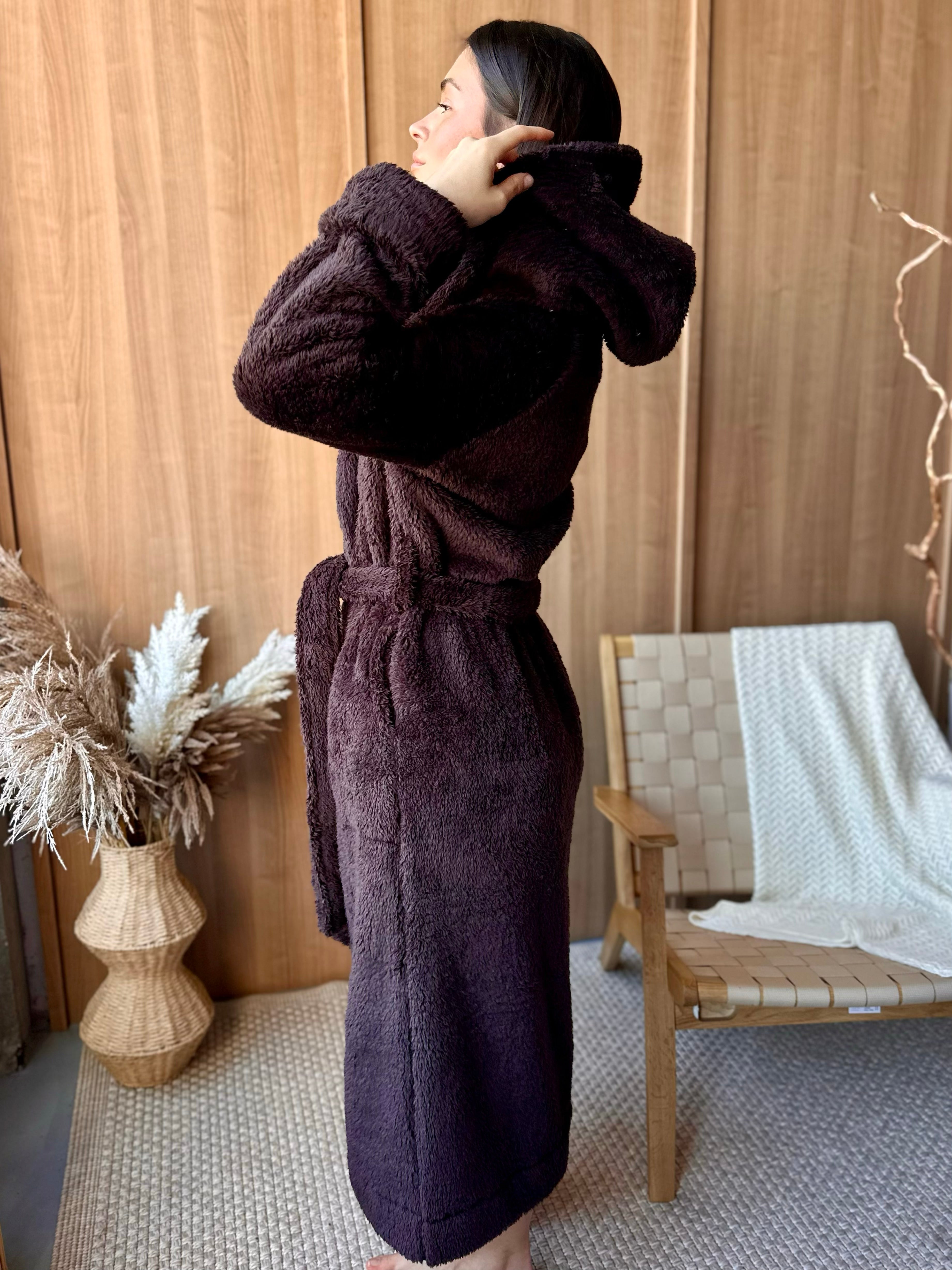 Peignoir en velours de coton et dentelle pour femme, peignoir de bain élégant et luxueux, peignoir de mariée doux, cadeau de détente confortable pour elle, peignoir de spa long à manches