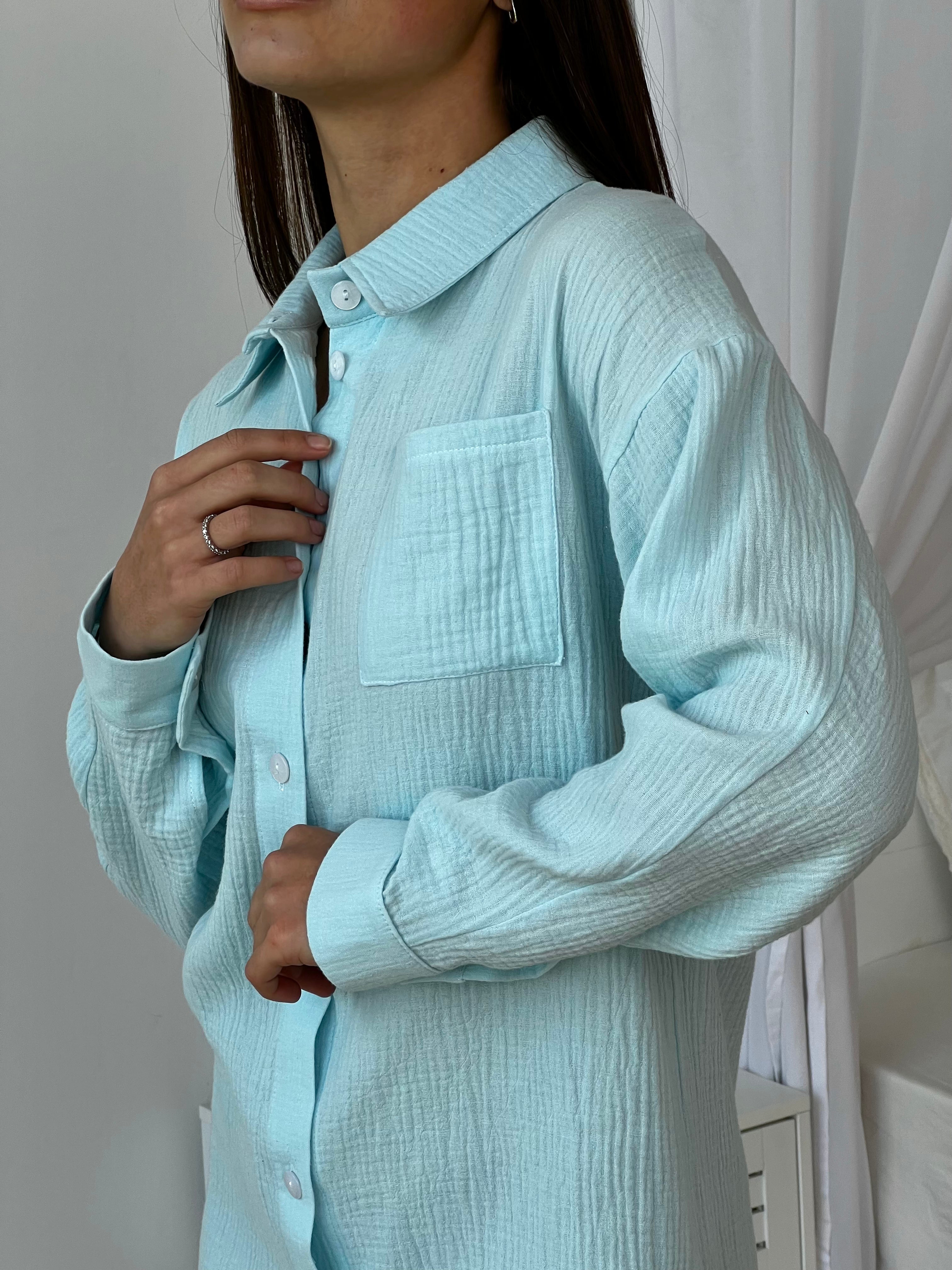 Chemise en mousseline de coton 100 % faite main pour femme, blouse double gaze, vêtement d'intérieur en coton, coupe ample et décontractée, chemise en mousseline verte