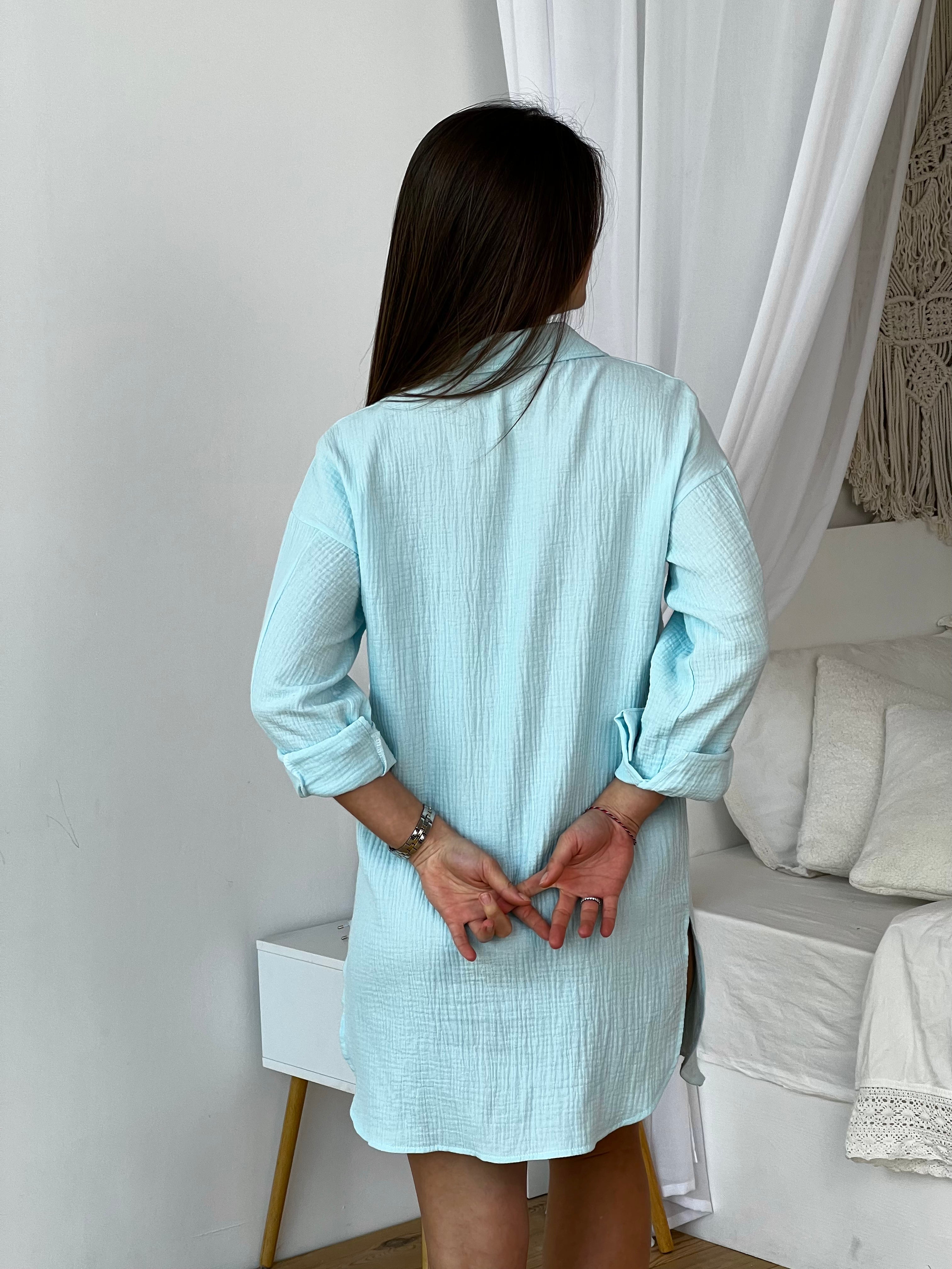 Chemise en mousseline de coton 100 % faite main pour femme, blouse double gaze, vêtement d'intérieur en coton, coupe ample et décontractée, chemise en mousseline verte