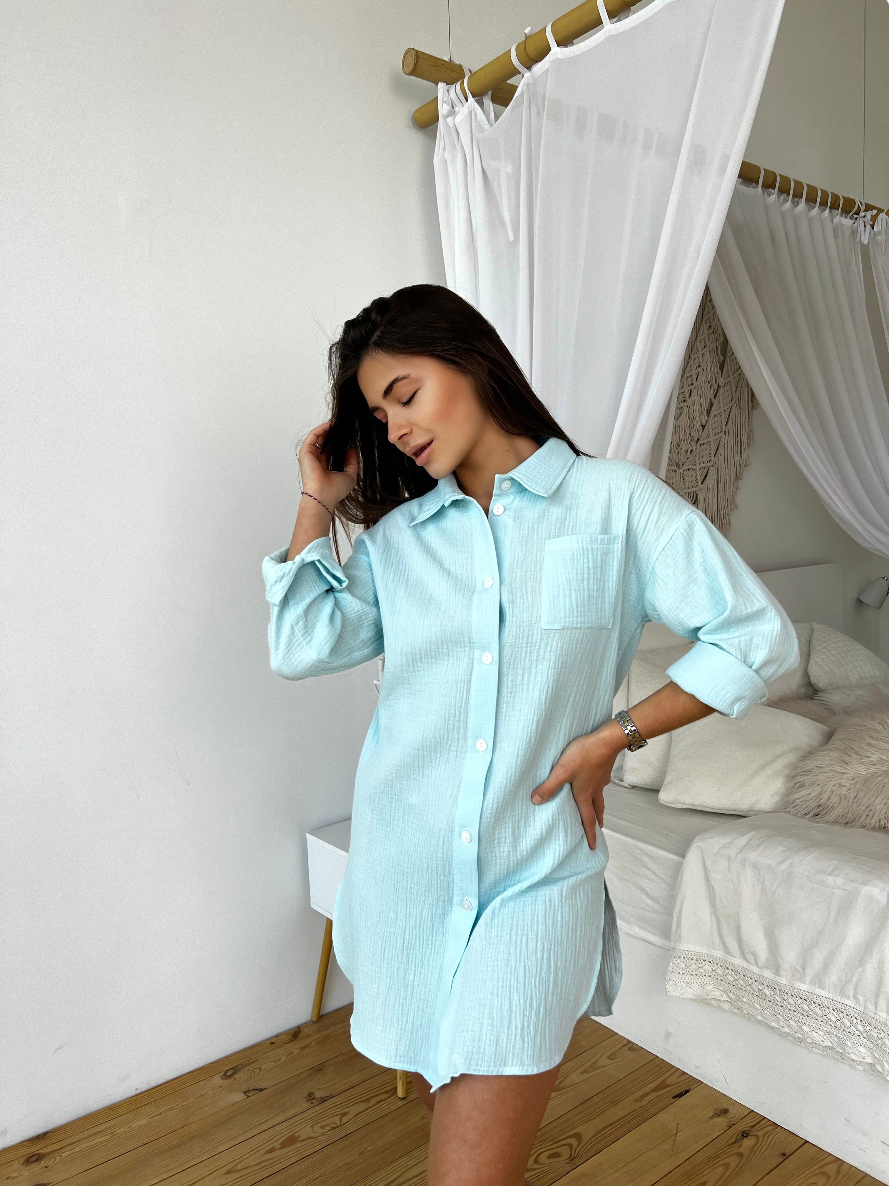 Chemise en mousseline de coton 100 % faite main pour femme, blouse double gaze, vêtement d'intérieur en coton, coupe ample et décontractée, chemise en mousseline verte