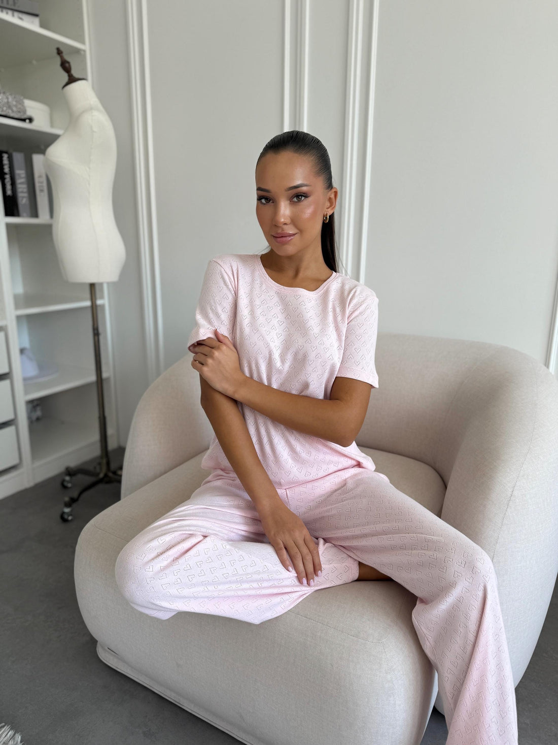 Women’s Pink Pajama Set T-Shirt & Pants