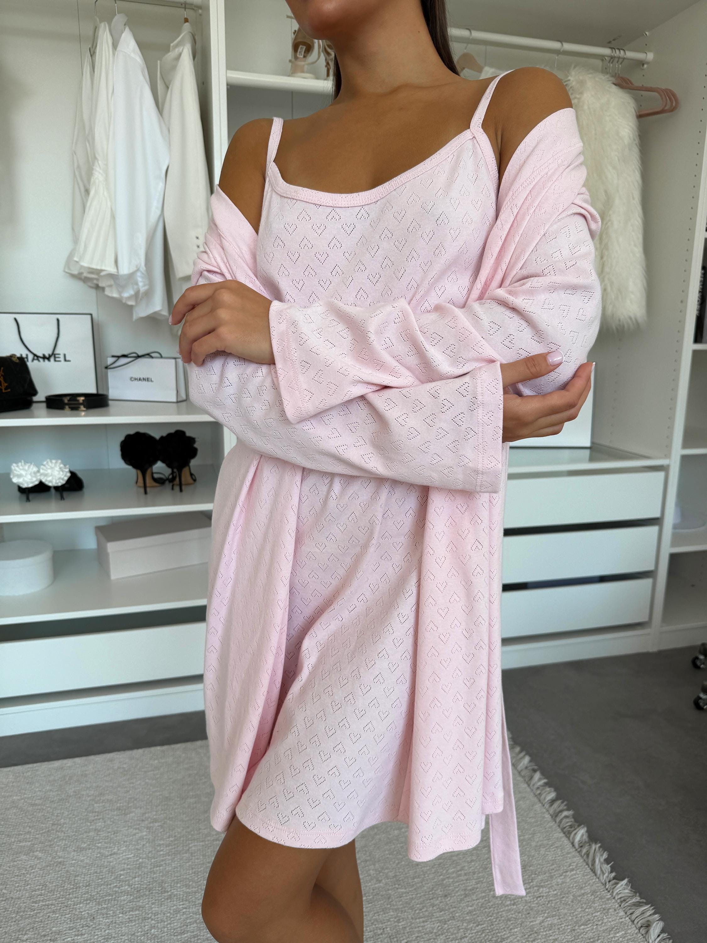 Pink Heart Cami Dress & Robe