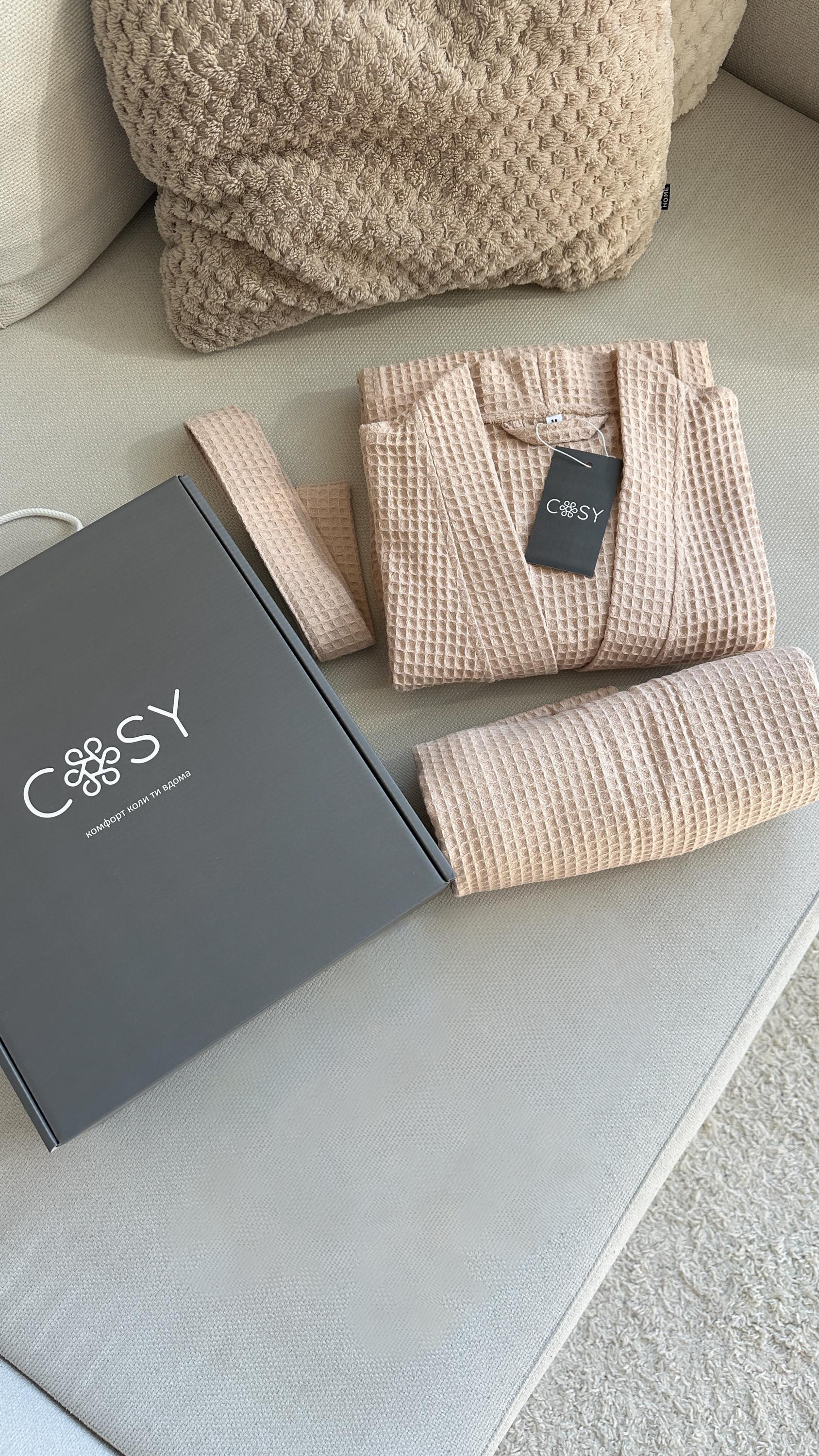 Gift Box: Waffle Cotton Robe & Towel