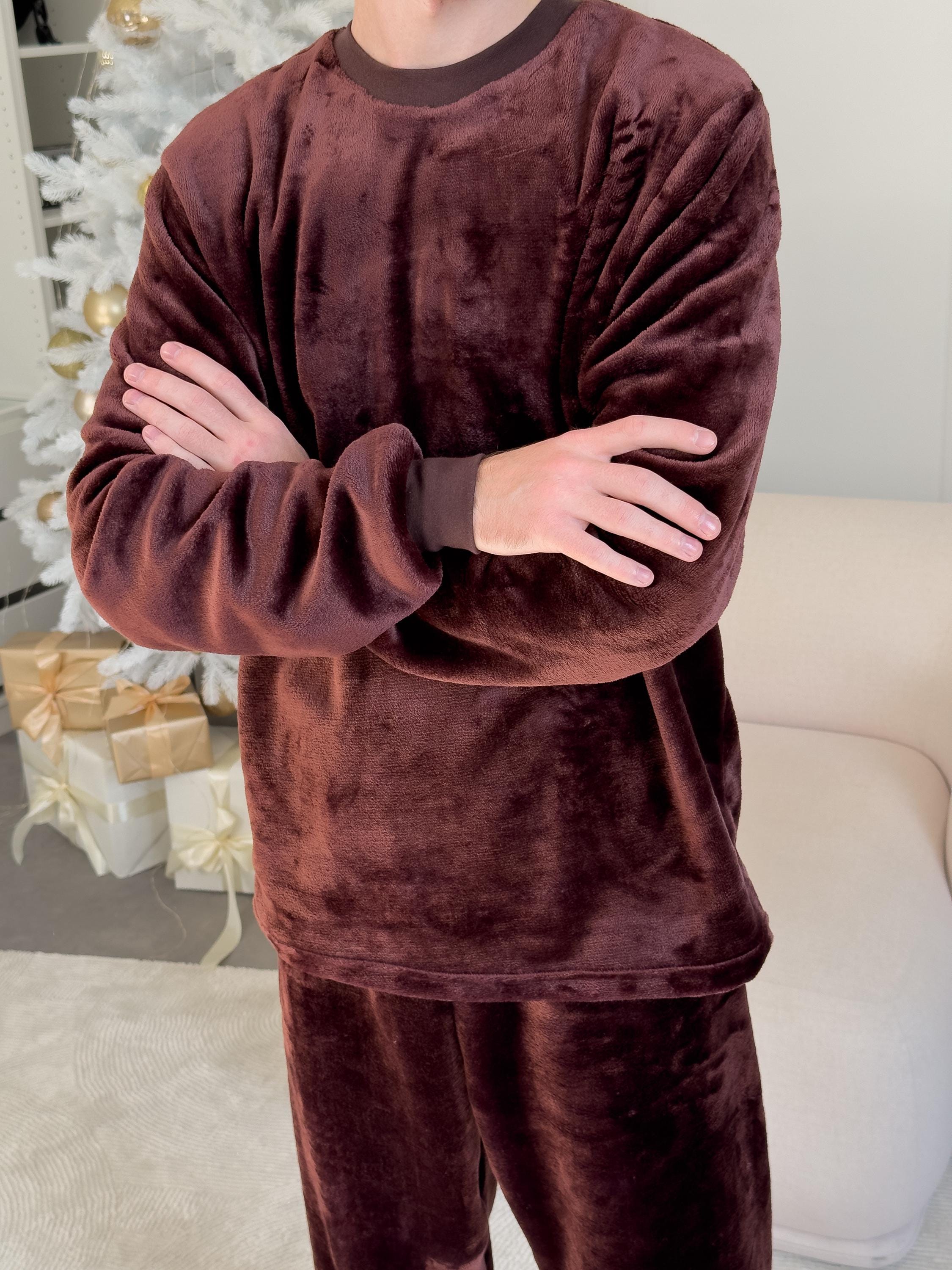 Men’s Brown Velsoft Pajama Set