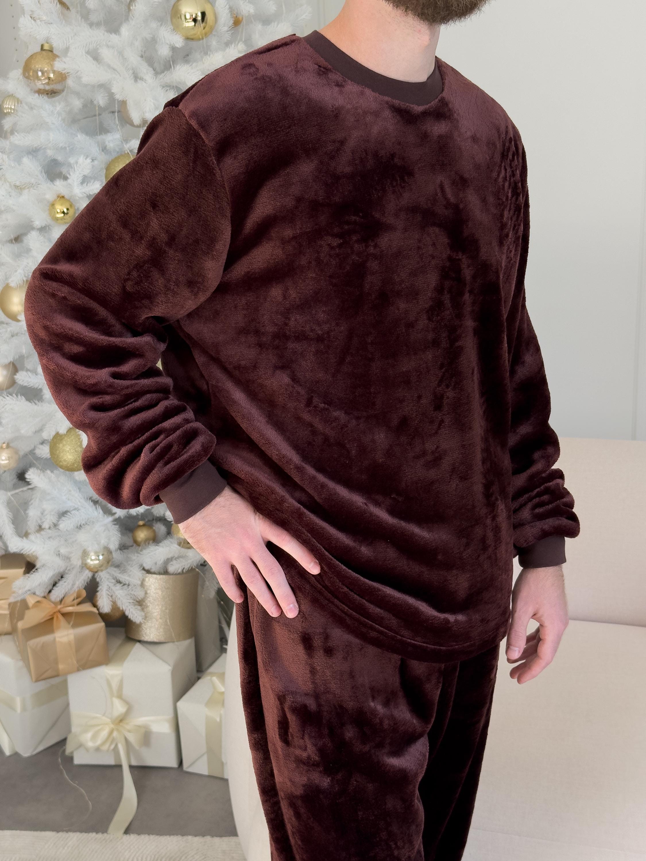 Men’s Brown Velsoft Pajama Set