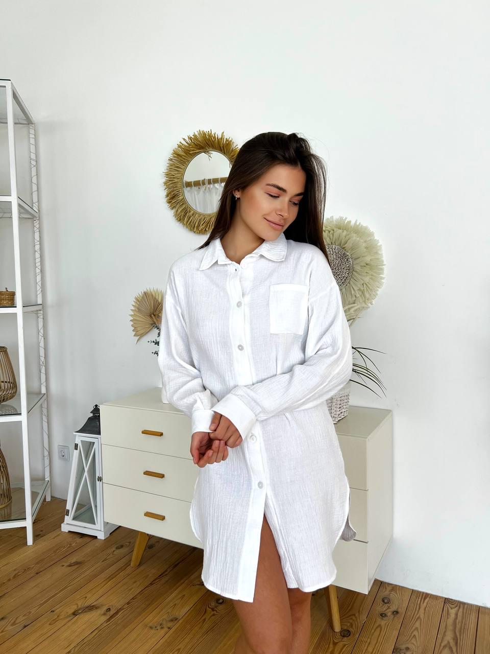 White 100% Muslin Cotton Shirt for Women, White Muslin Shirt, Double Gauze Blouse, Cotton Loungewear Oversized Fit, Relaxed Fit Blouse VV