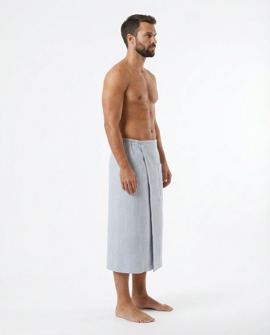 Men’s Sauna Kilt – Waffle Bath Wrap