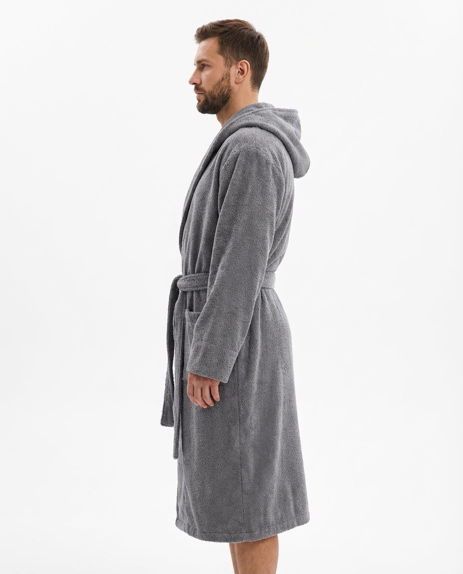 Men’s Hooded Cotton Bathrobe