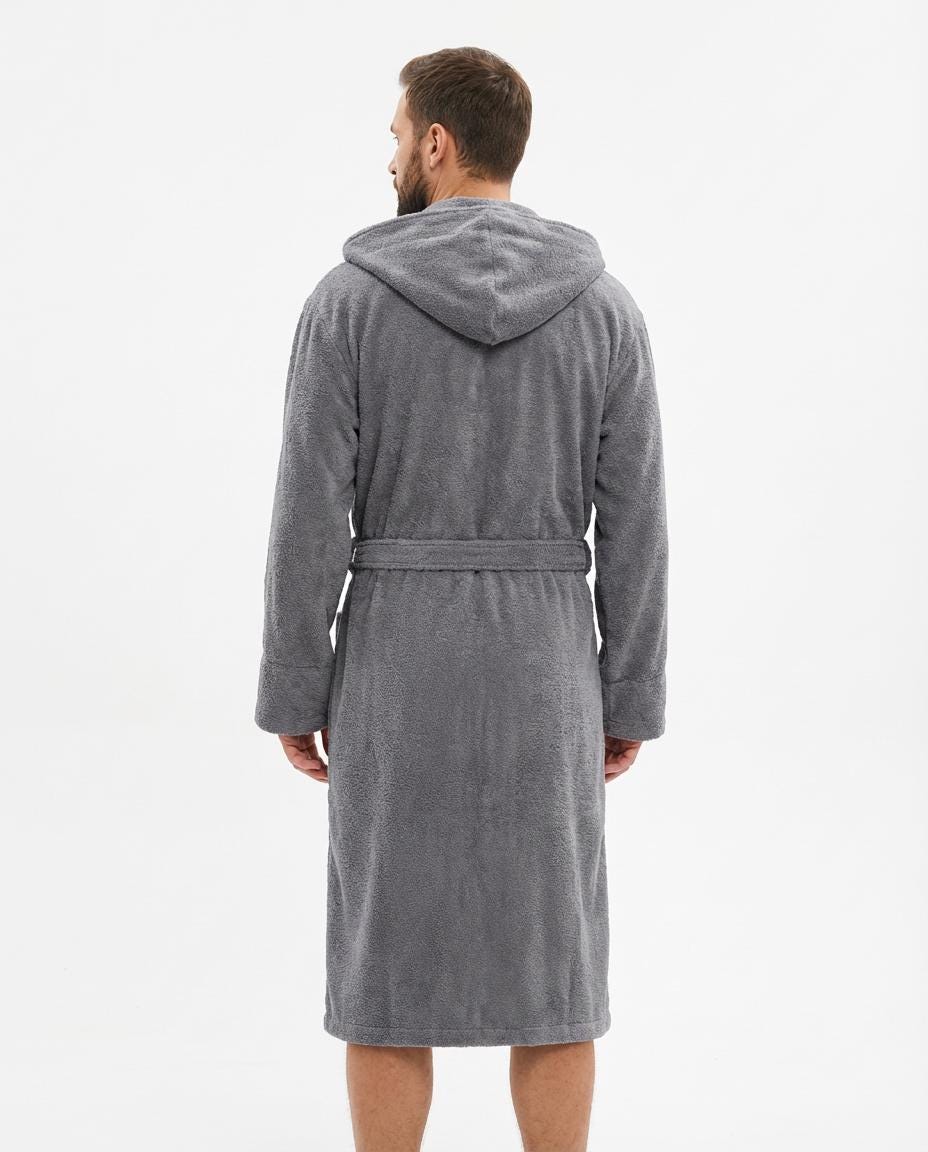 Men’s Hooded Cotton Bathrobe
