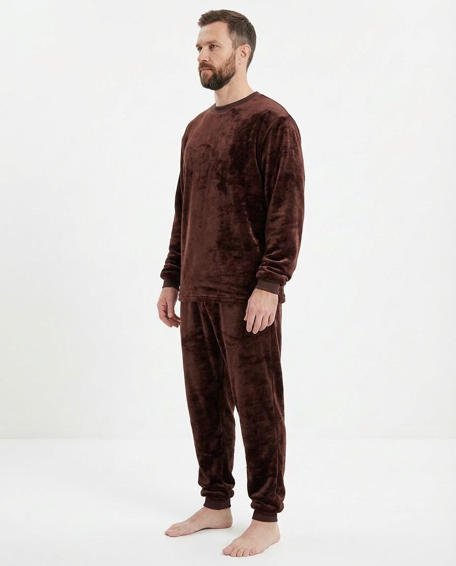 Men’s Brown Velsoft Pajama Set