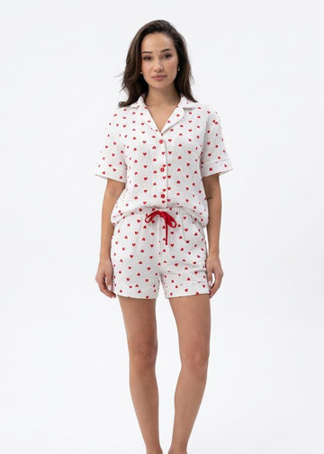 Muslin Pajama Set with Hearts