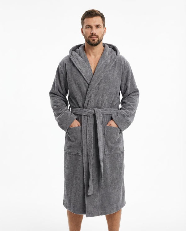 Men’s Hooded Cotton Bathrobe