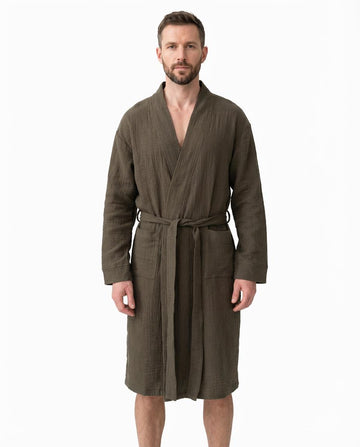 Muslin Bathrobe with Belt & Pockets