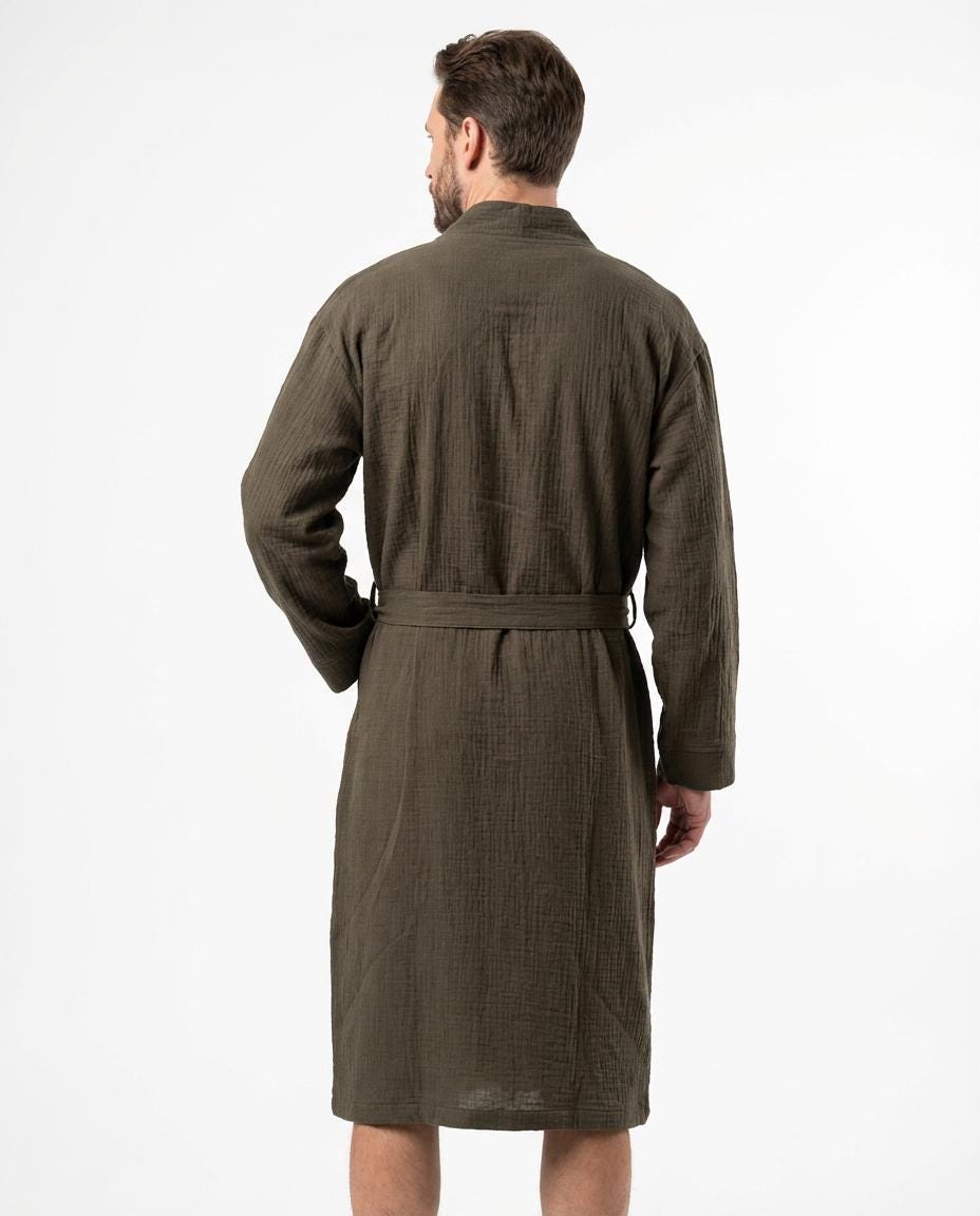 Muslin Bathrobe with Belt & Pockets