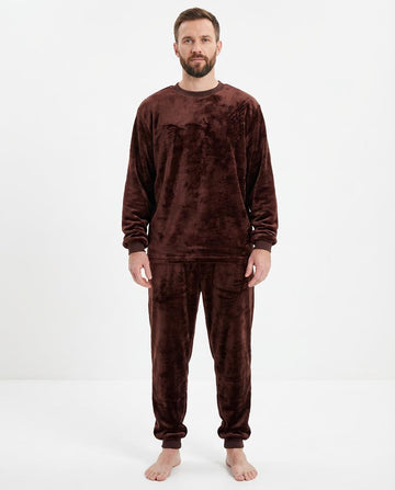 Men’s Brown Velsoft Pajama Set
