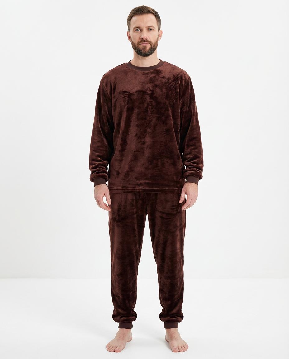 Men’s Brown Velsoft Pajama Set