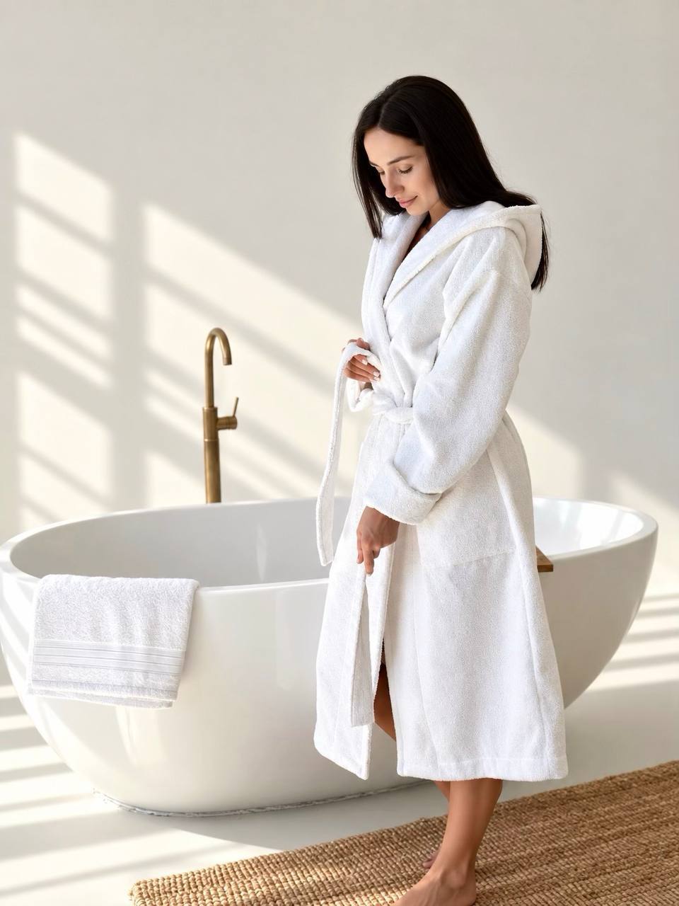 Weißer Kimono aus Musselin für Damen